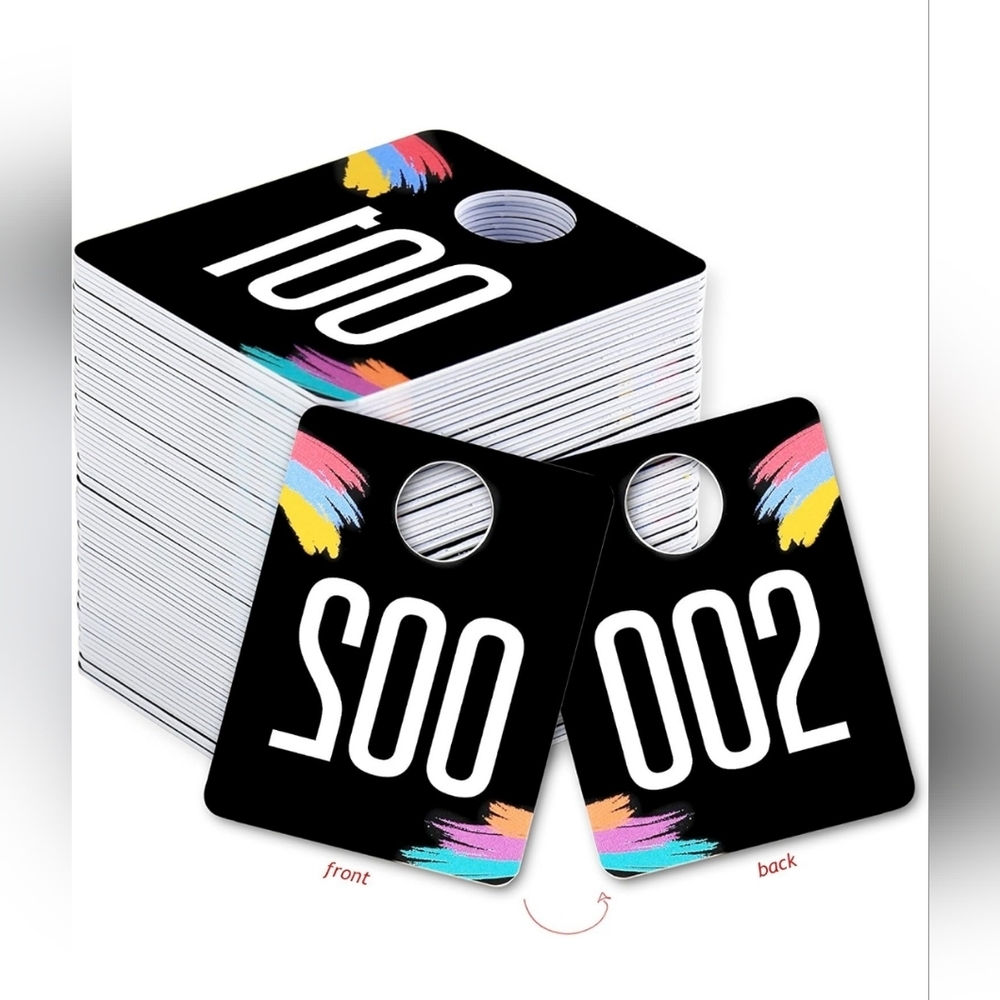 Plastic tags - 100 Consecutive numbers 001-100